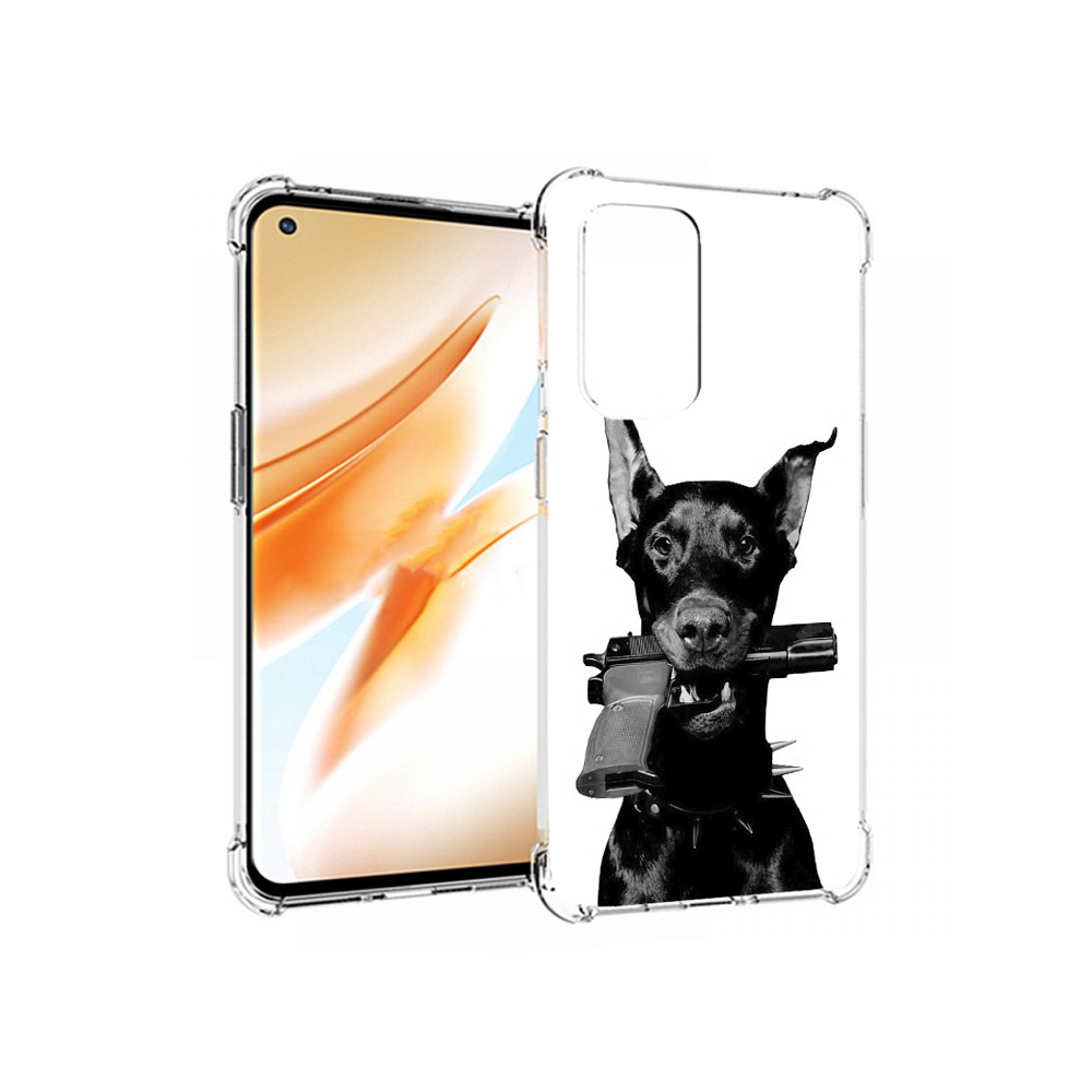 

Чехол MyPads Tocco для OnePlus 9 Pro доберман с пистолетом (PT159597.127.331), Прозрачный, Tocco