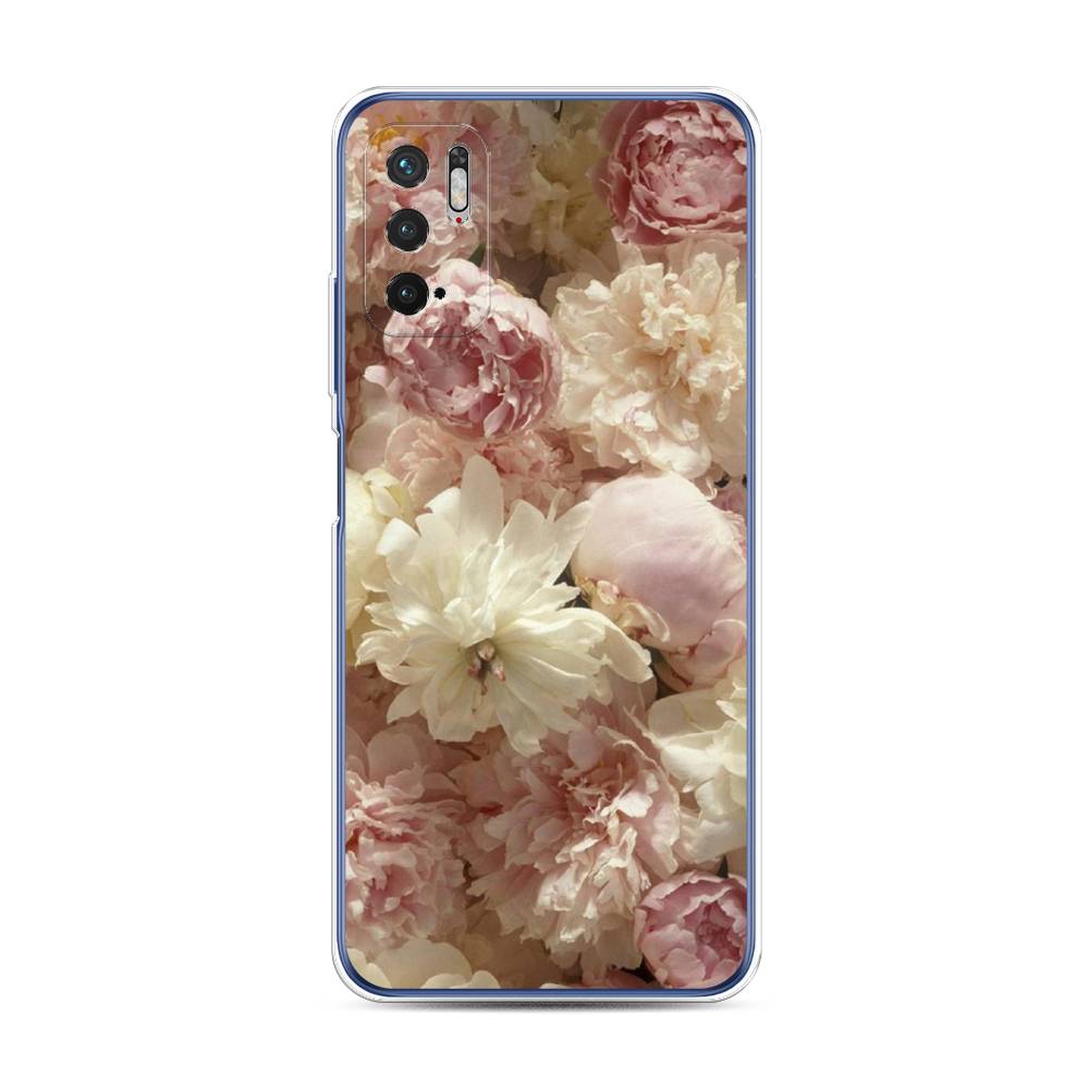 фото Силиконовый чехол "пионы светлые" на xiaomi redmi note 10 5g awog