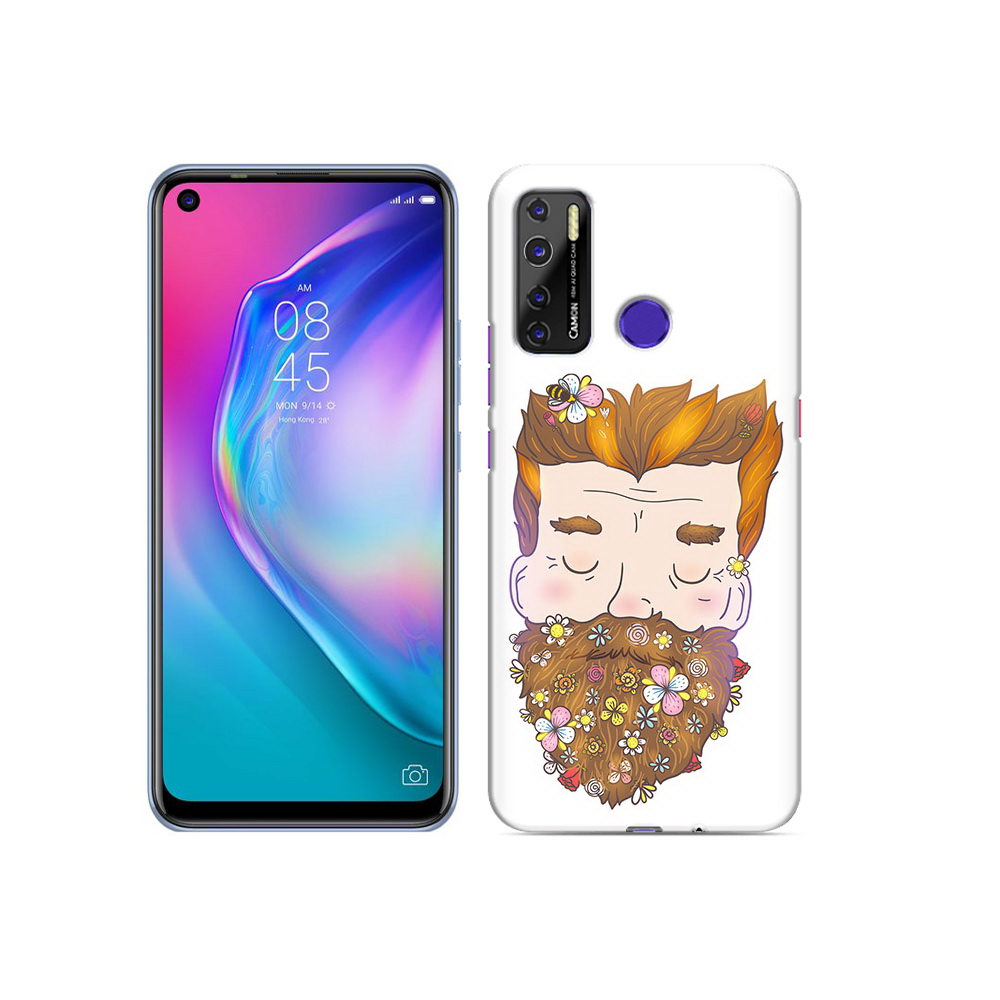 

Чехол MyPads Tocco для Tecno Camon 15 мужчина с цветами в бороде, Прозрачный, Tocco