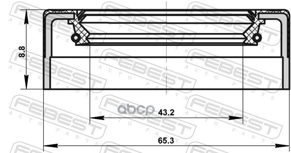 

Сальник Коробки Скоростей 43.2X65.3X8.8X8.8 FEBEST 95nes45650909c