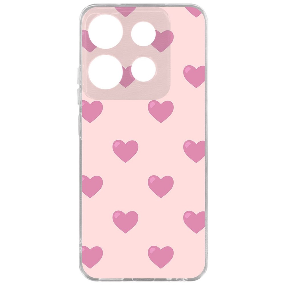 

Чехол-накладка Krutoff Clear Case Пурпурные сердца для TECNO POP 7 Pro, Прозрачный