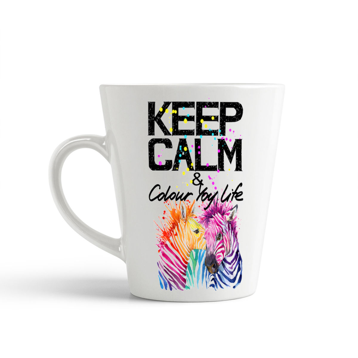 

Конусная кружка CoolPodarok Keep calm and colour you life. Зебры2