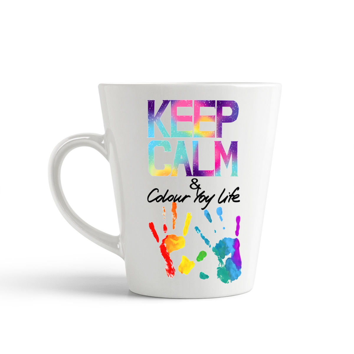 

Конусная кружка CoolPodarok Keep calm and colour you life. Руки