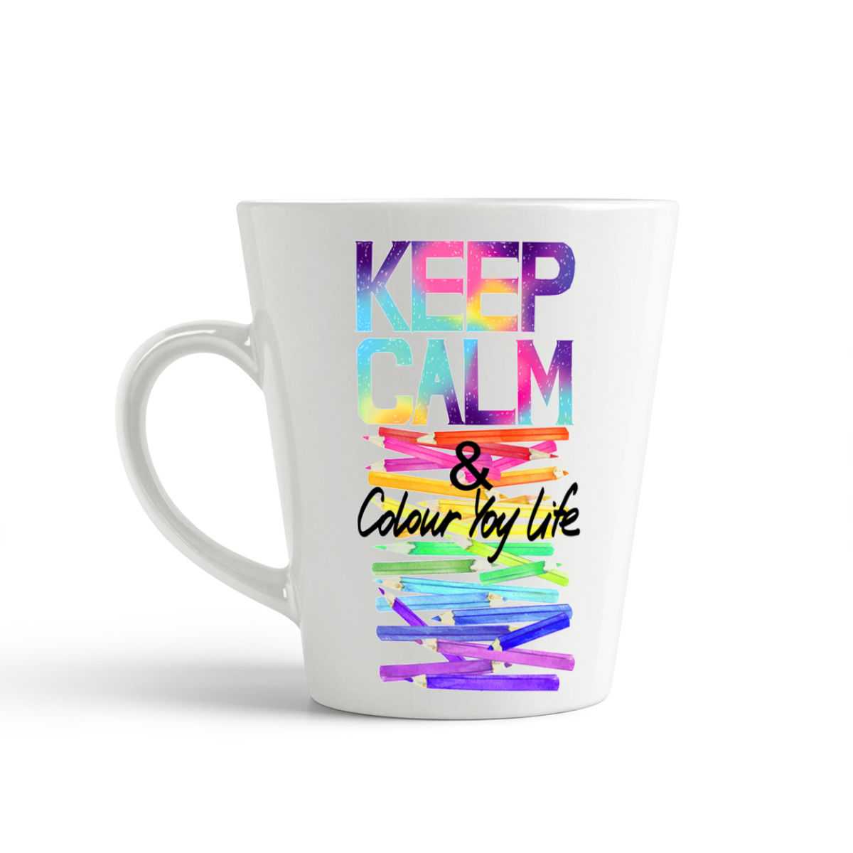 

Конусная кружка CoolPodarok Keep calm and colour you life. Карандаши
