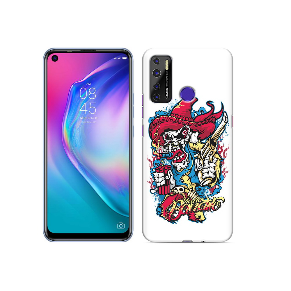 

Чехол MyPads Tocco для Tecno Camon 15 нарисованный скелет с писталетом, Прозрачный, Tocco
