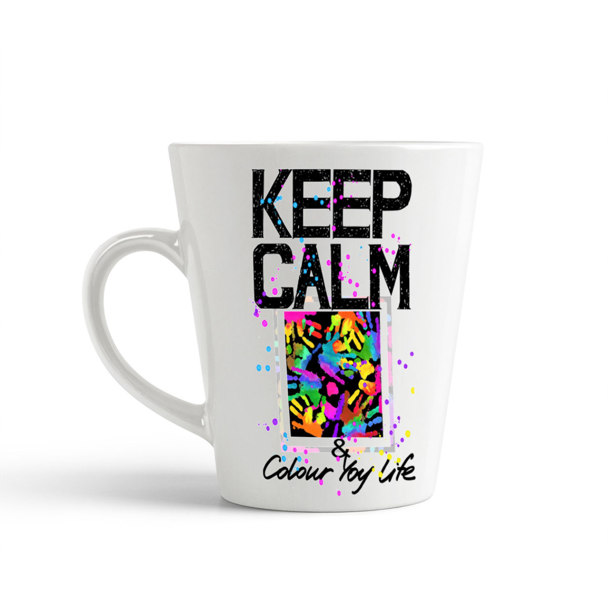 

Конусная кружка CoolPodarok Keep calm and colour you life. Руки3