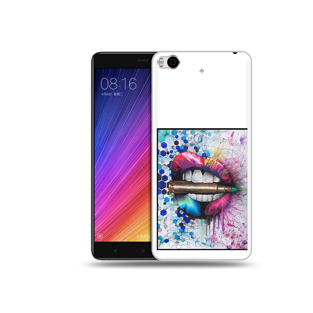 

Чехол MyPads Tocco для Xiaomi Mi 5S разноцветные губы с пулей (PT91899.330.571), Прозрачный, Tocco