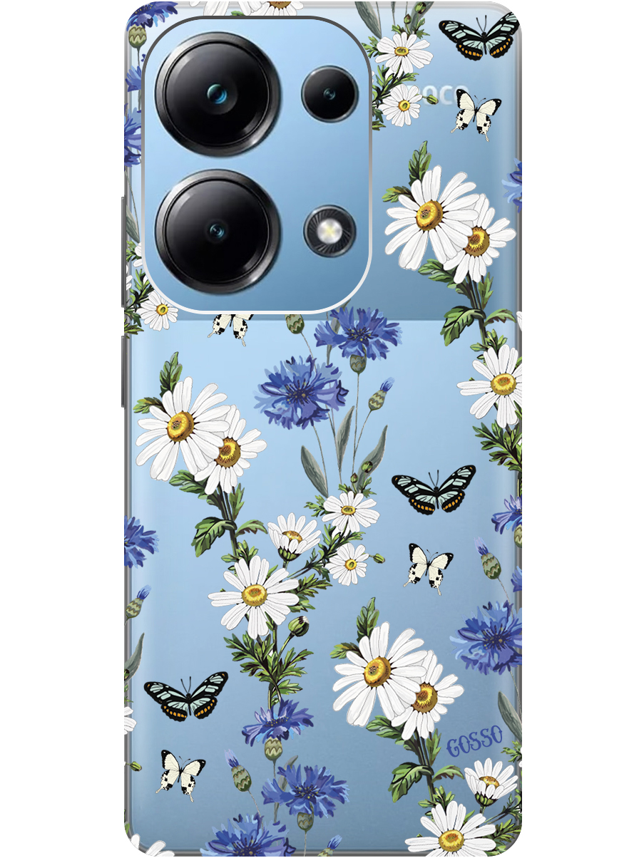 

Чехол на Xiaomi Redmi Note 13 Pro 4G / Poco M6 Pro 4G "Hello, Camomiles" прозрачный, Прозрачный;голубой;зеленый, 20012096