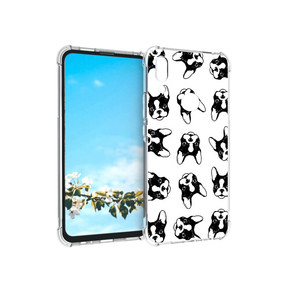 

Чехол MyPads Tocco для Huawei P Smart Z черно белые собачки, Прозрачный, Tocco