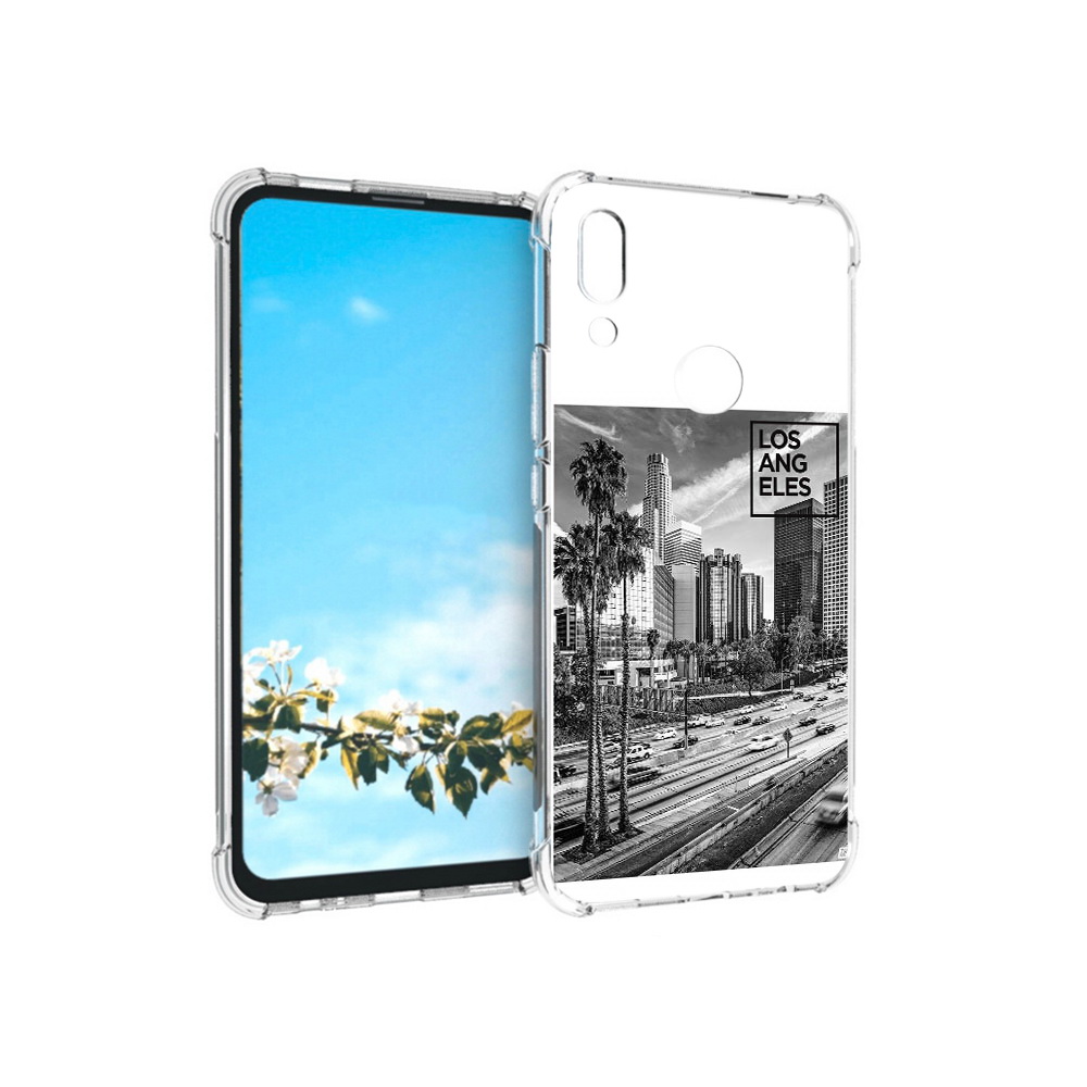 

Чехол MyPads Tocco для Huawei P Smart Z черно белый лос анджелес, Прозрачный, Tocco