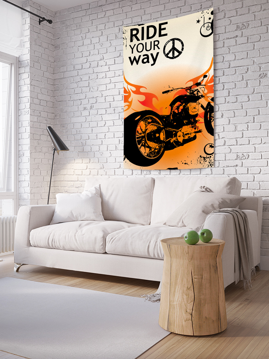 

Вертикальное фотопанно на стену JoyArty Мотоцикл в пламени 100x150 см, Мотоцикл в пламени