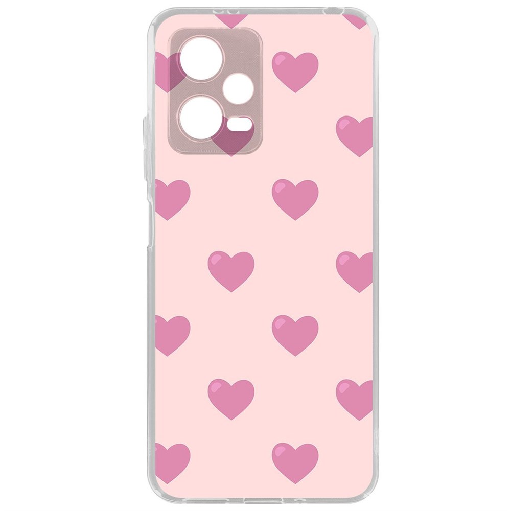 

Чехол-накладка Krutoff Clear Case Пурпурные сердца для Xiaomi Poco X5, Прозрачный