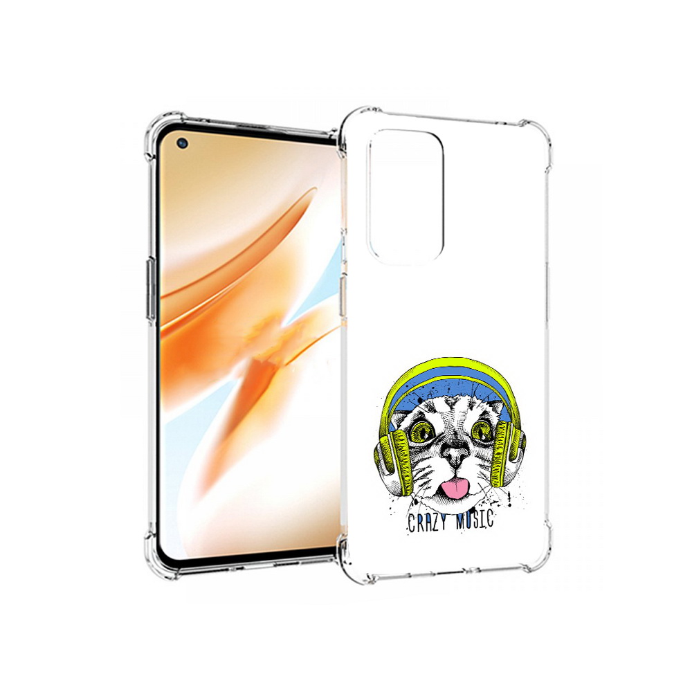 Чехол MyPads Tocco для OnePlus 9 Pro кошка в наушниках рисунок (PT159597.127.403)