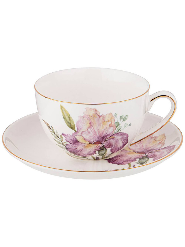 

Чайная пара Lefard на 1 персону 2 предмета Irises фарфор 280 мл 590-332, Белый