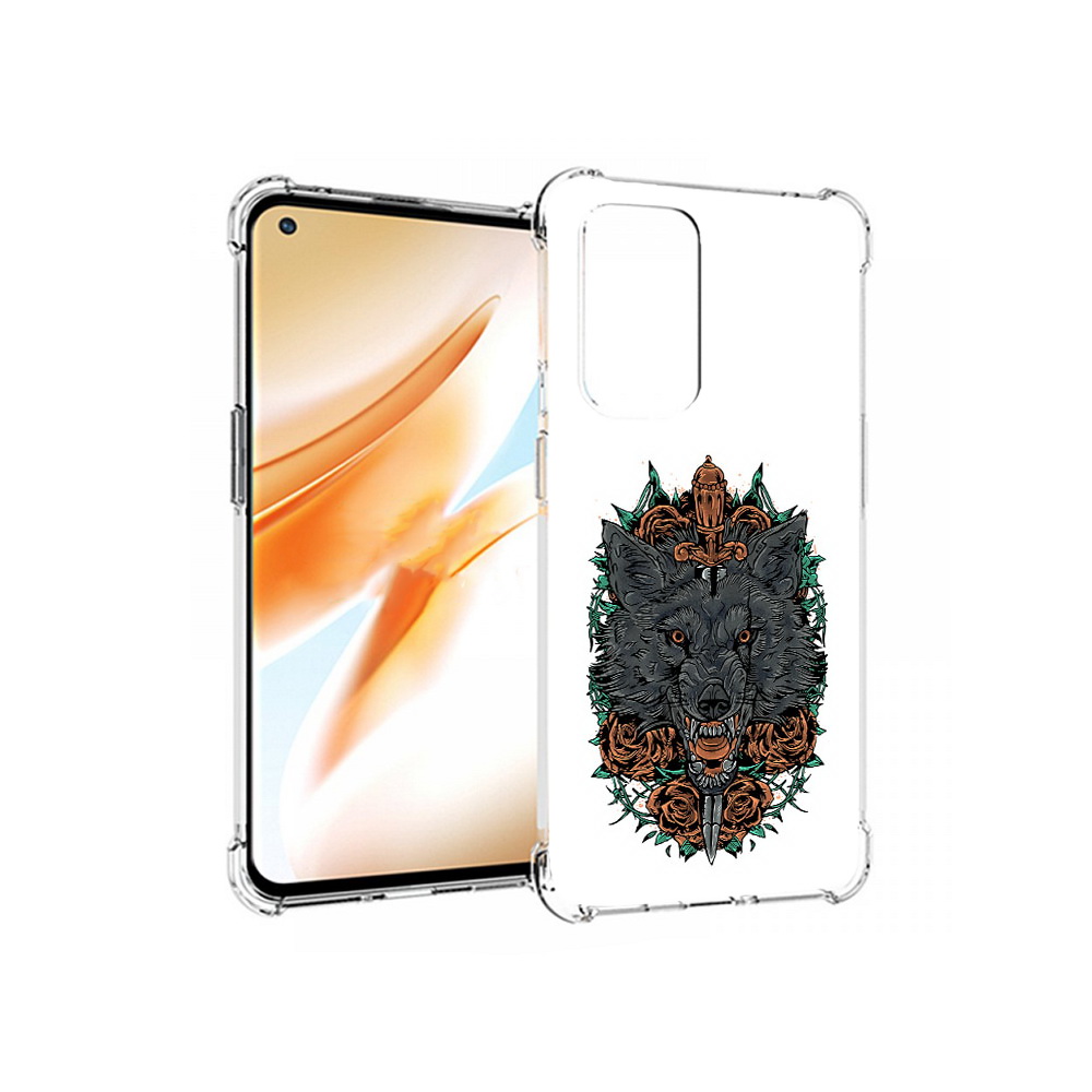 

Чехол MyPads Tocco для OnePlus 9 Pro красивый злой волк (PT159597.127.409), Прозрачный, Tocco