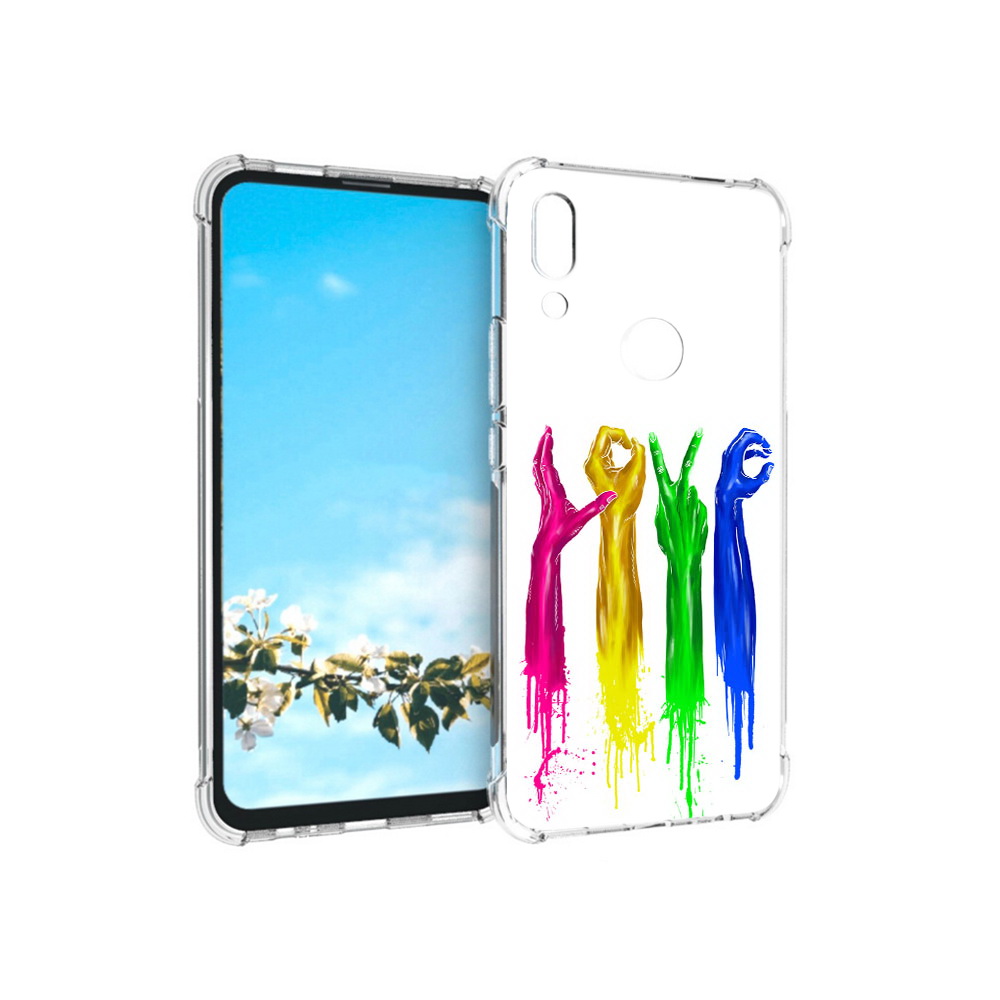 

Чехол MyPads Tocco для Huawei P Smart Z яркие руки love, Прозрачный, Tocco
