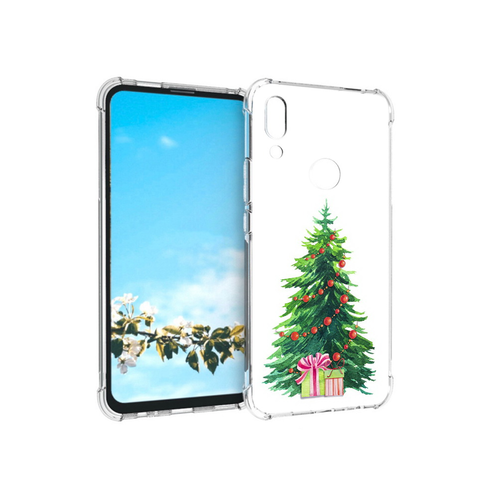 

Чехол MyPads Tocco для Huawei P Smart Z Елка новогодняя с подарками акварель, Прозрачный, Tocco