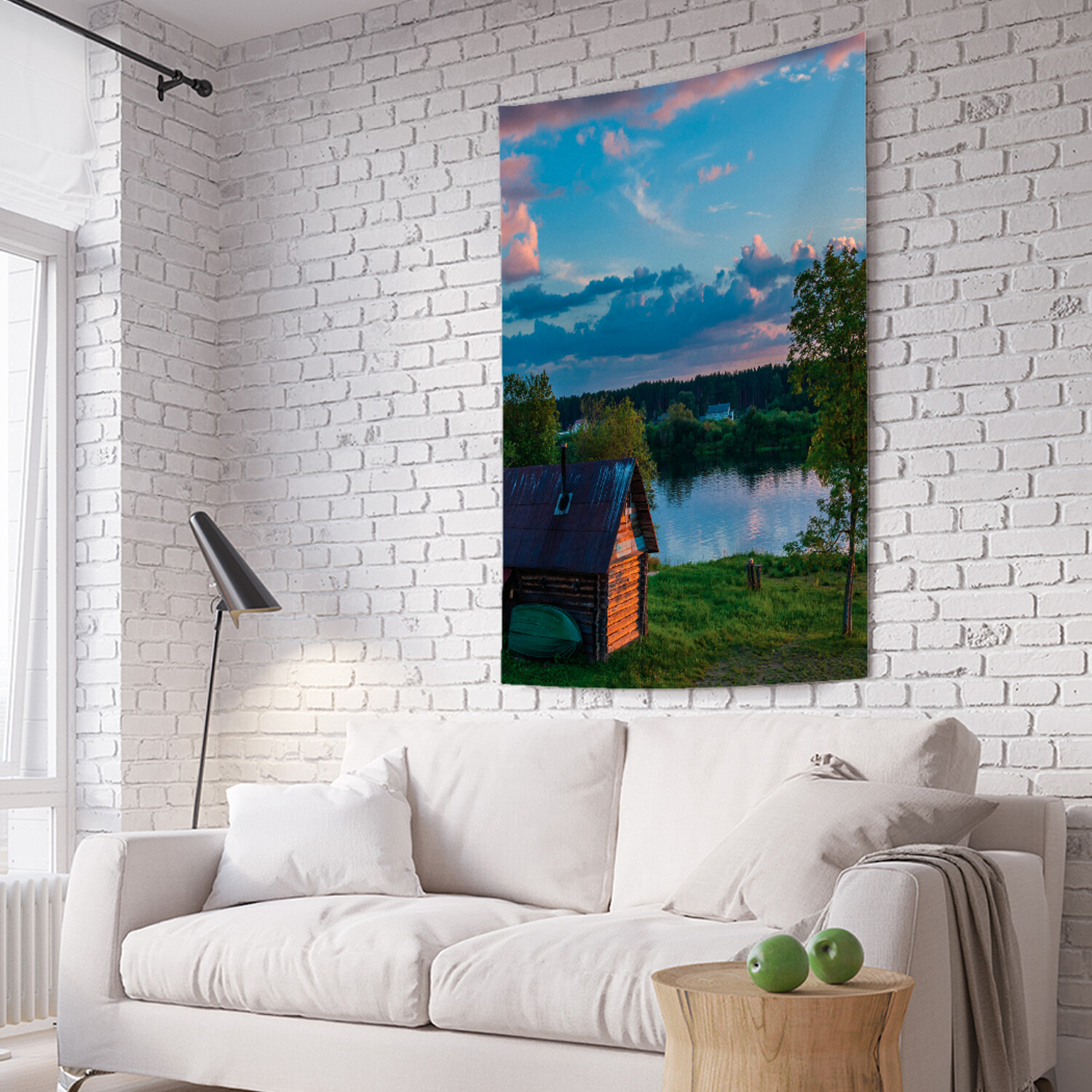 

Вертикальное фотопанно на стену JoyArty Река и дом 150x200 см, Река и дом