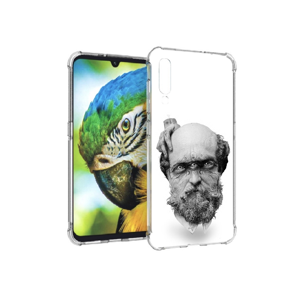 

Чехол MyPads Tocco для Xiaomi Mi 9 страшный бородатый мужчина абстракция, Прозрачный, Tocco