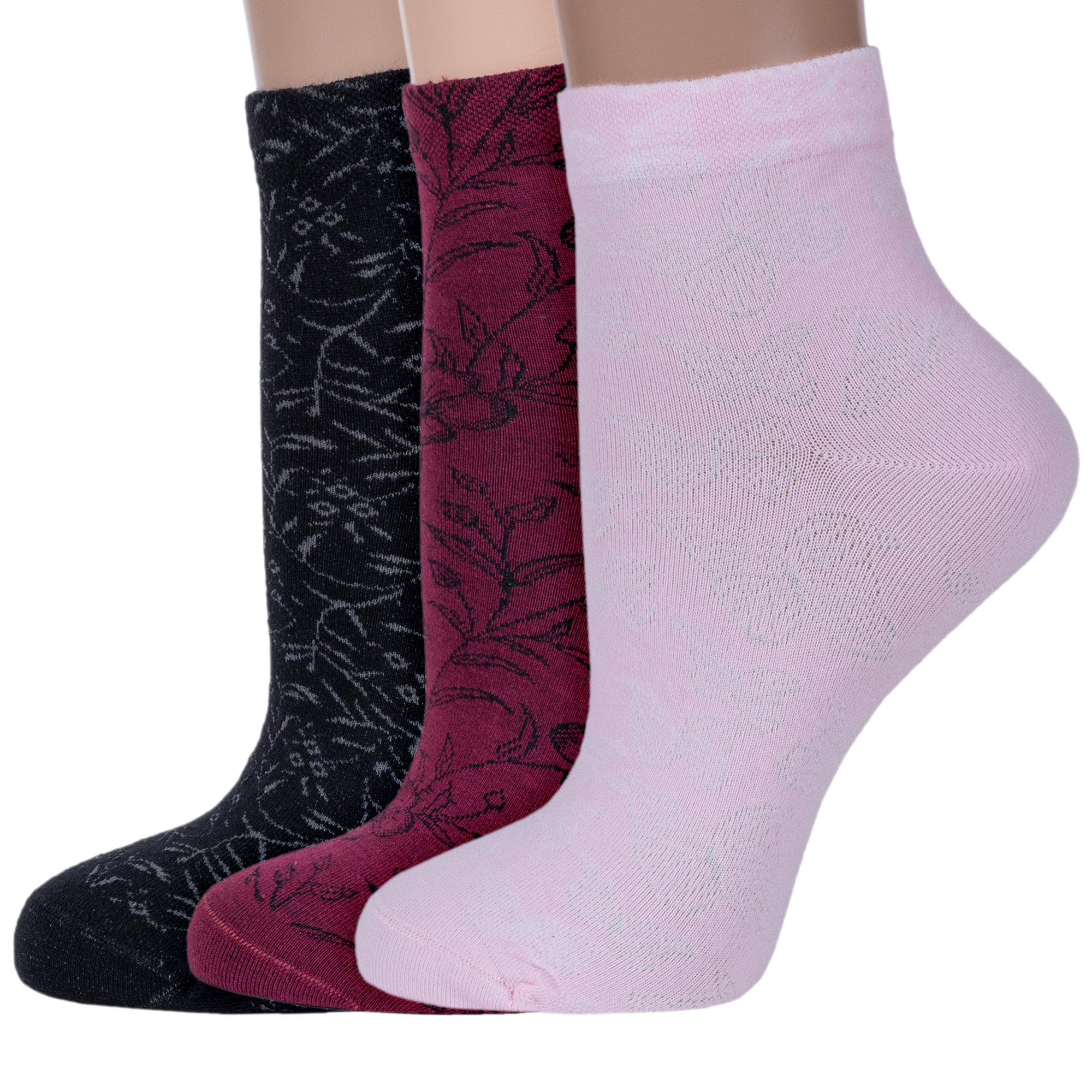 

Комплект носков женских Rusocks 3-Ж-1527 черных; бордовых; розовых 23-25, Черный;бордовый;розовый, 3-Ж-1527