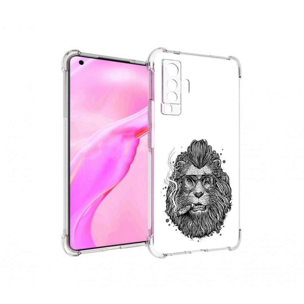 

Чехол MyPads Tocco для Vivo X50 курящий лев (PT226969.391.432), Прозрачный, Tocco
