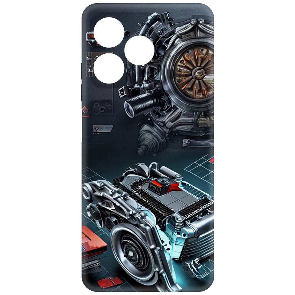 

Чехол-накладка Krutoff Soft Case Моторы для Realme C53 черный