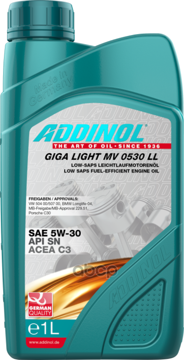 Моторное масло Addinol Gigalight Mv 0530 Ll синтетическое 5W30 1л