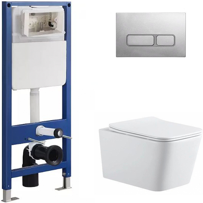 Комплект унитаза Sintesi SIN-CCI-SMP-101,SIN-FB-BSC-503,SIN-TS-BLT-171 с сиденьем Микролиф