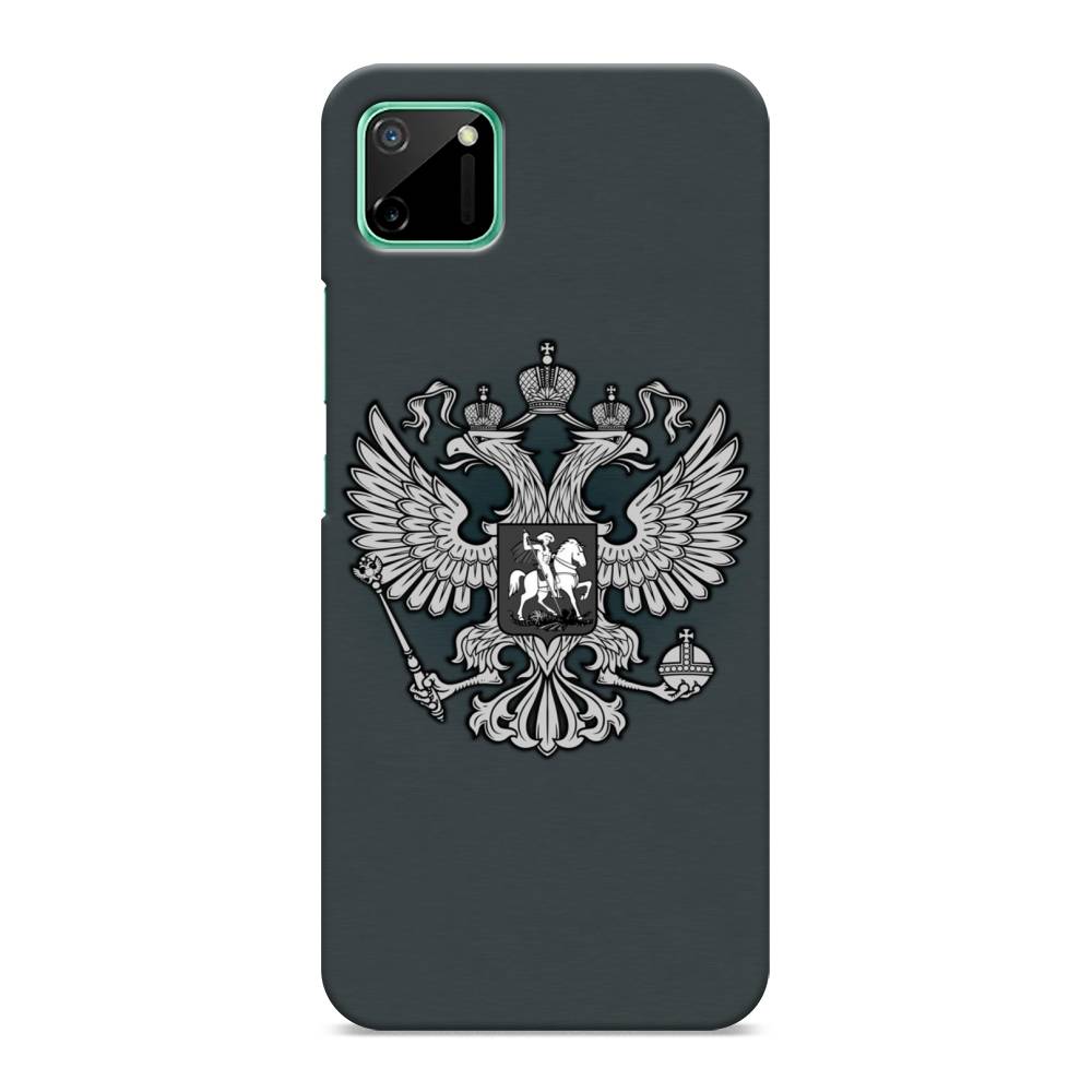 

Пластиковый чехол "Герб России серый" на Realme C11, 253820-4