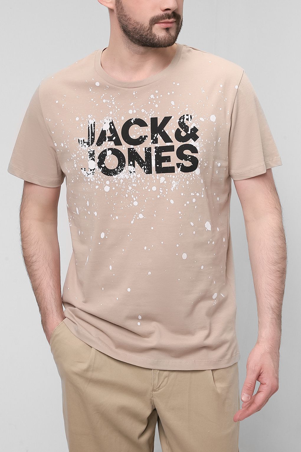 фото Футболка мужская jack & jones 12200387 бежевая l