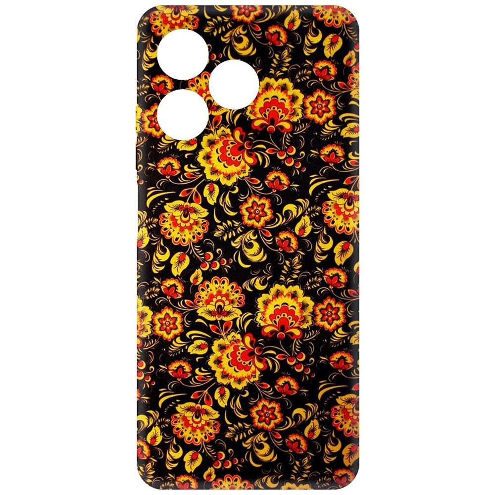 

Чехол-накладка Krutoff Soft Case Хохлома для Realme C51 черный
