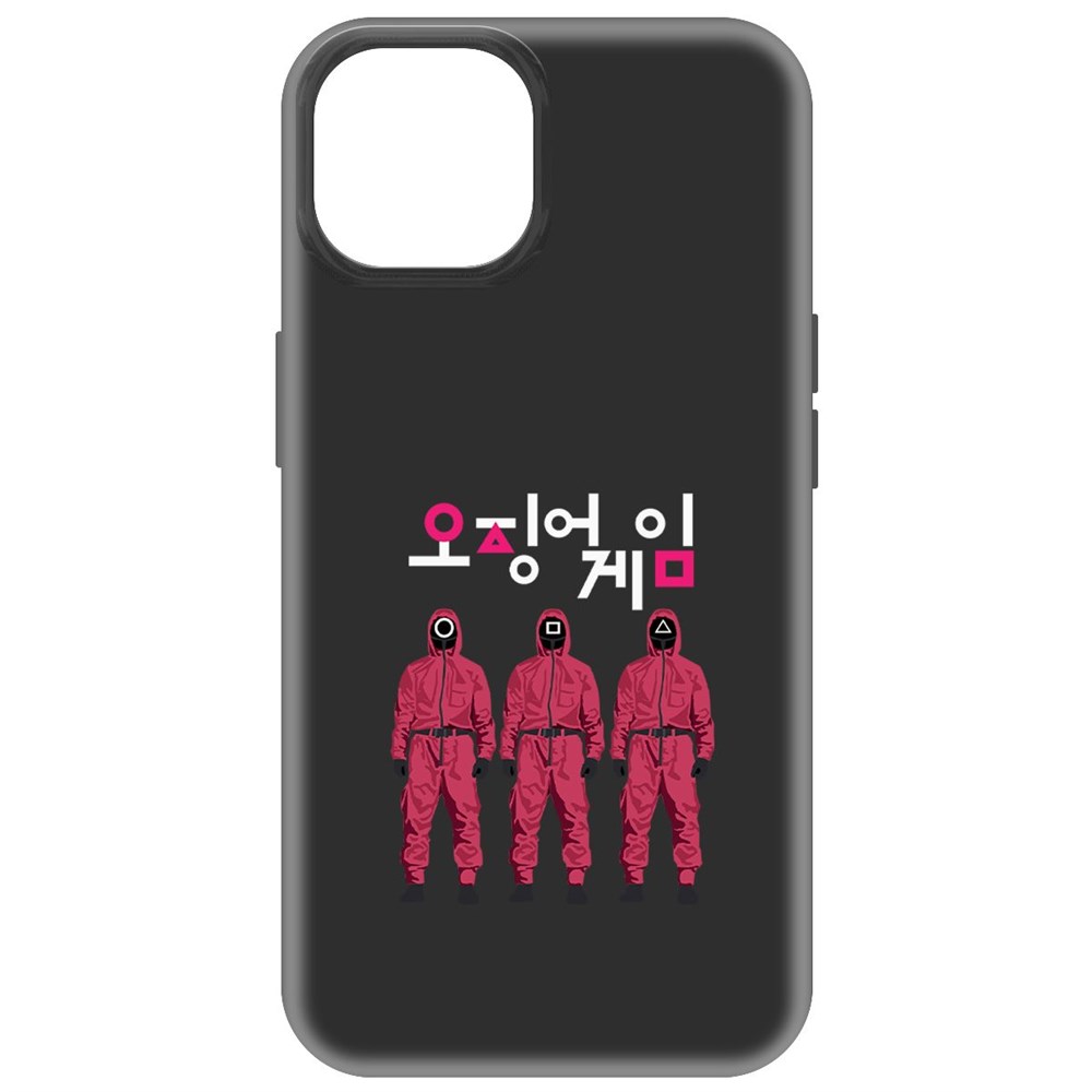

Чехол-накладка Krutoff Soft Case Игра в кальмара-Персонал для iPhone 15 черный