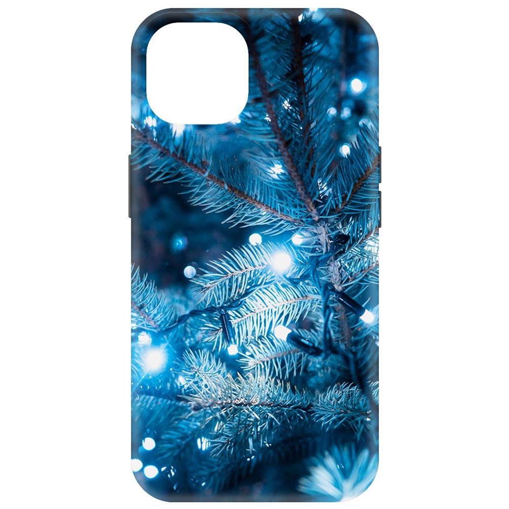 

Чехол-накладка Krutoff Soft Case Гирлянда для iPhone 15 черный