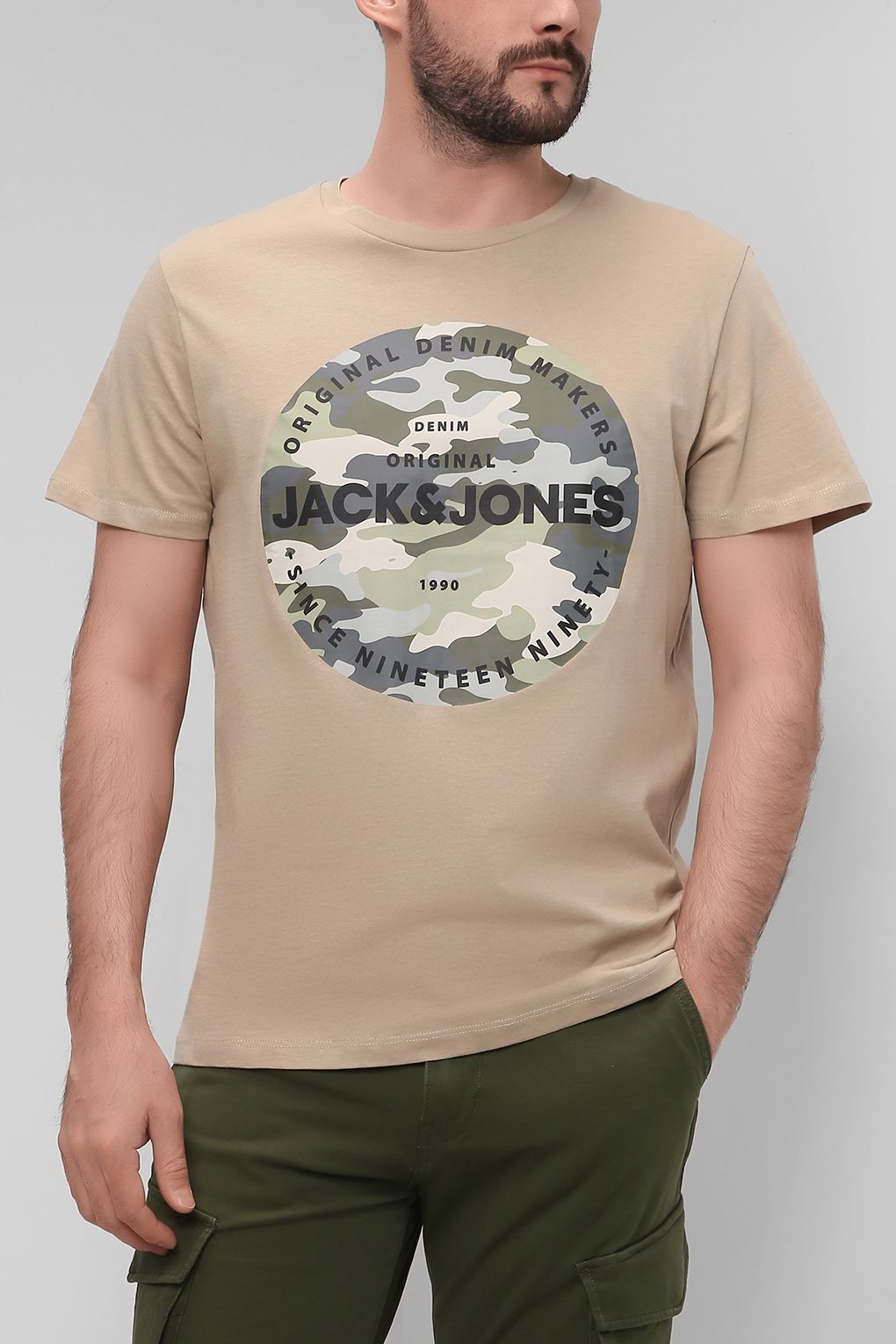 фото Футболка мужская jack & jones 12200503 бежевая l