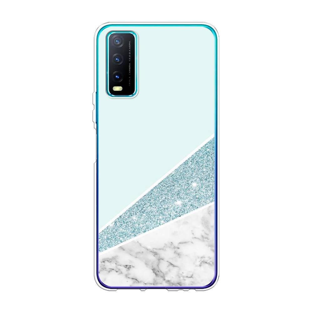 

Чехол Awog на Vivo Y20 "Мрамор с голубыми блестками", Разноцветный, 263650-3