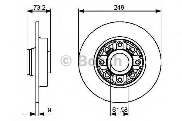 

Диск Тормозной Задний Citroen C4/Ds4, Peugeot 308 04> Bosch 0986479388