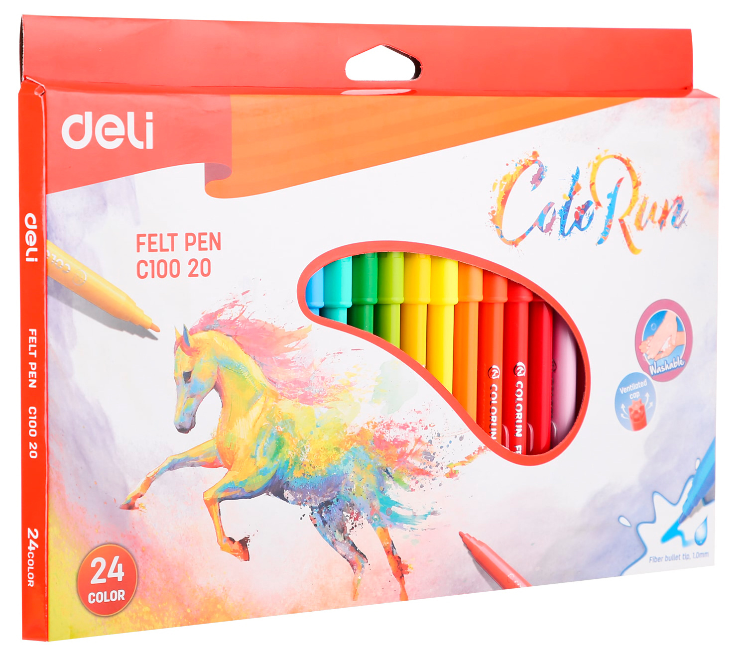 Фломастеры Deli ColoRun, 24 цвета