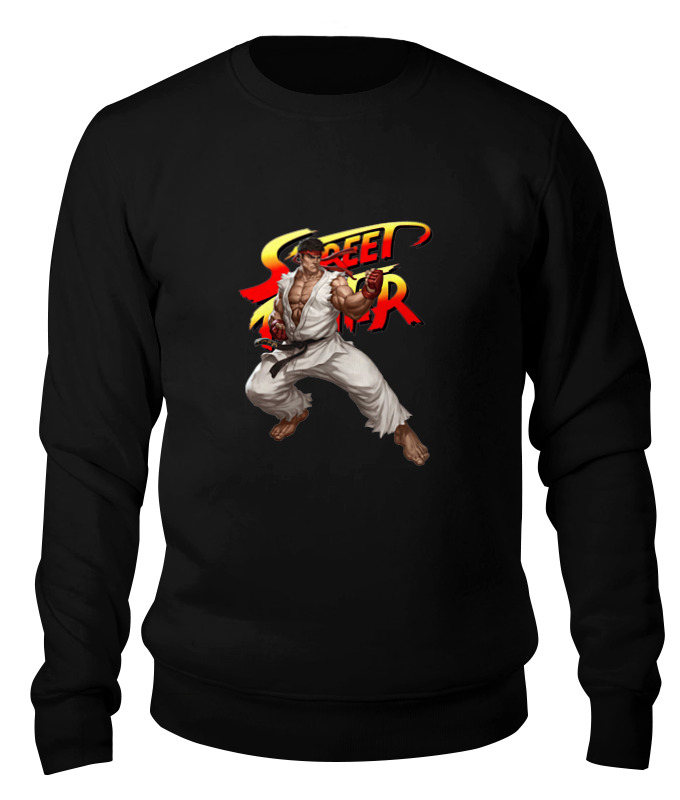 

Свитшот унисекс Printio Street fighter ryu черный S, Street fighter ryu