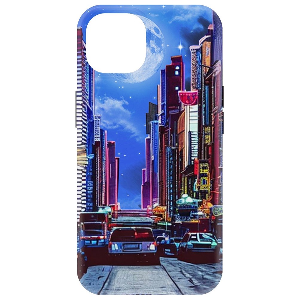 

Чехол-накладка Krutoff Soft Case Ночной город для iPhone 15 черный