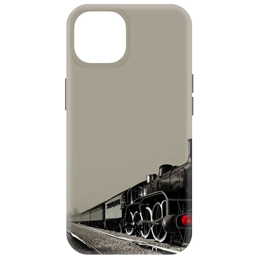 

Чехол-накладка Krutoff Soft Case Паровоз для iPhone 15 черный