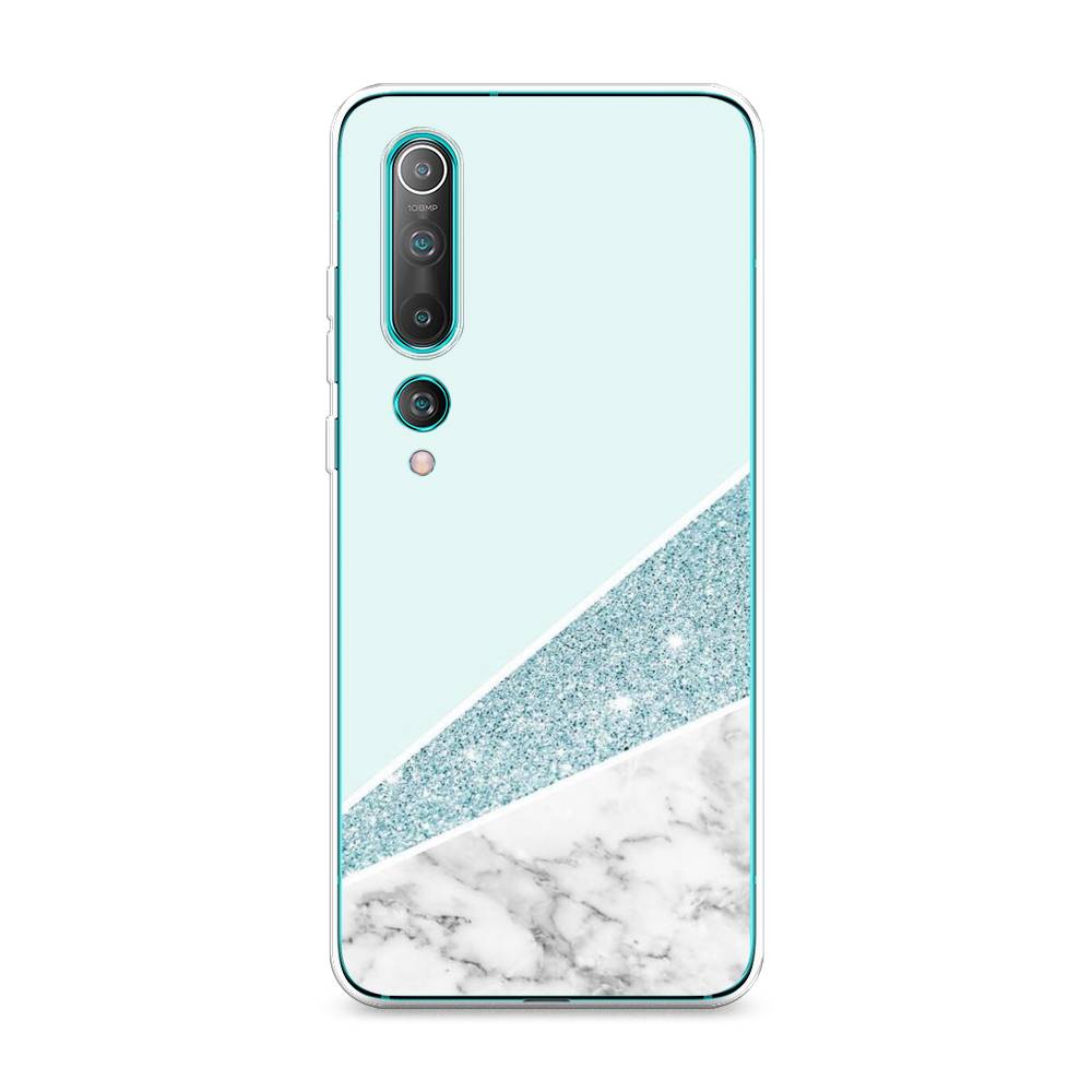 

Чехол Awog на Xiaomi Mi 10 "Мрамор с голубыми блестками", Разноцветный, 37550-3