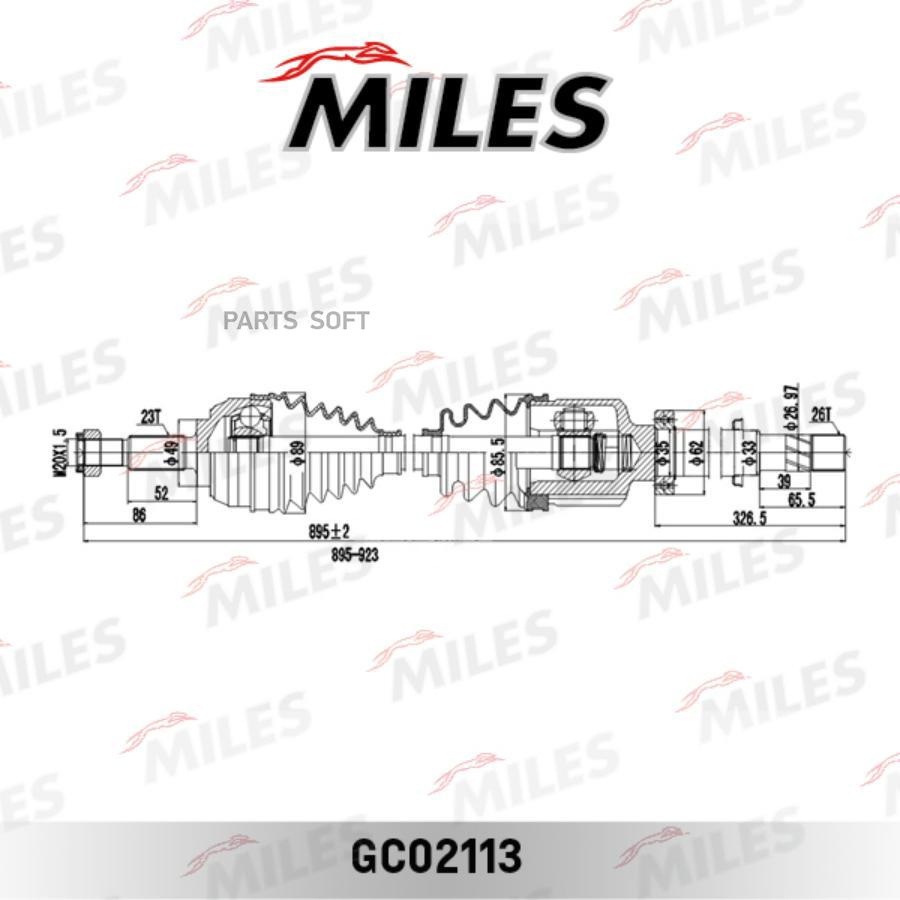 

Привод Miles Gc02113 304710 Renault Logan/Clio 1.4-1.6 06- Прав. Miles арт. GC02113