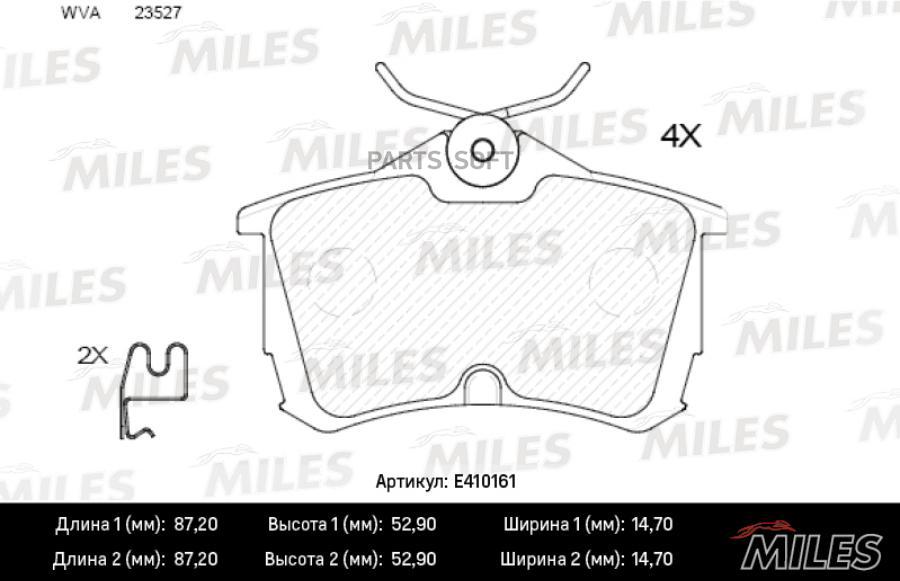 

Колодки Тормозные Honda Accord 2.0/2.2/2.4 98> Задние Lowmetallic Miles E410161