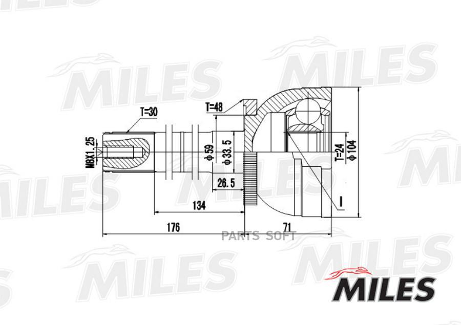 

Шрус Miles Ga20491 Шрус Toyota Land Cruiser 80 4.2d/4.5 90-97 Нар.(Abs) Miles арт. GA20491