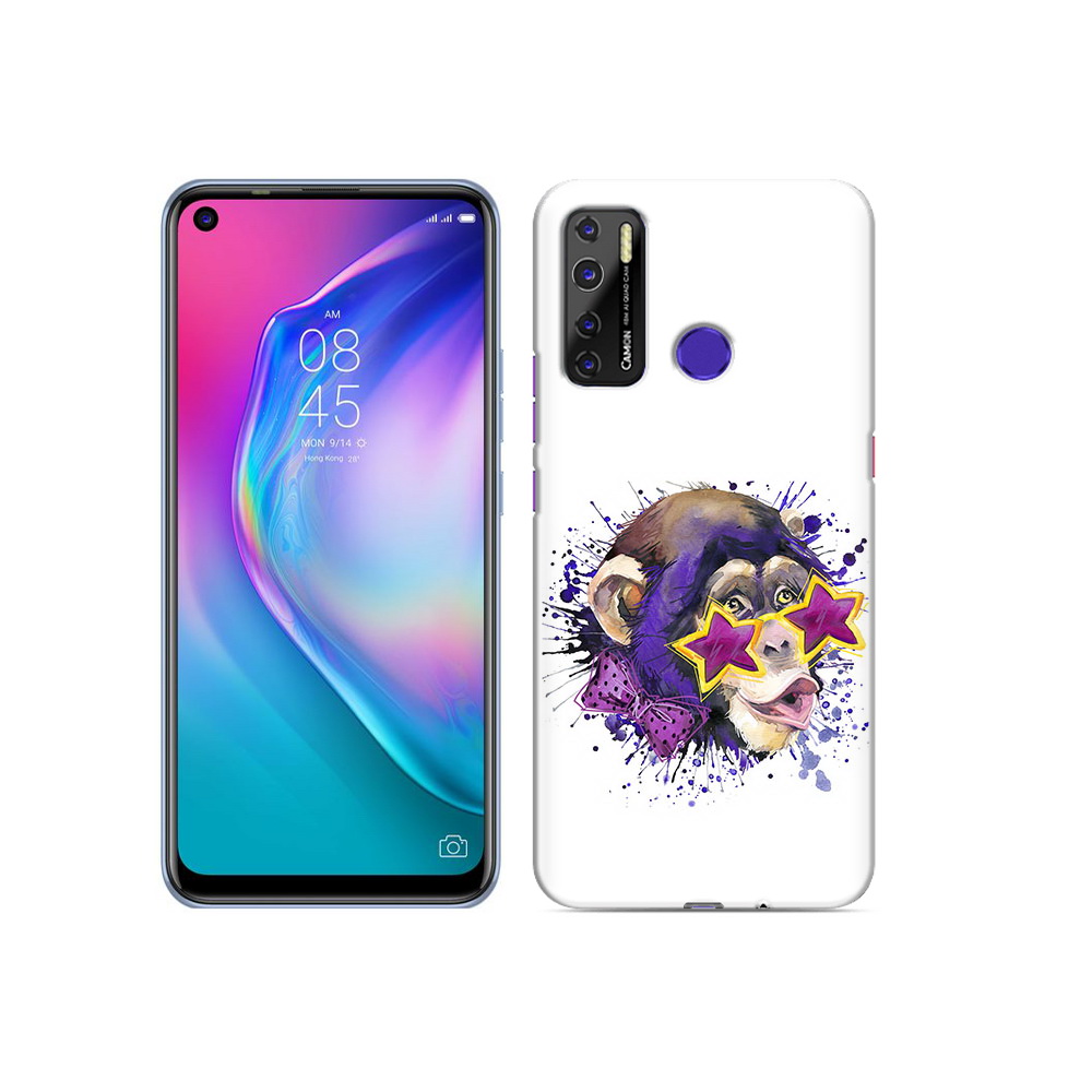 

Чехол MyPads Tocco для Tecno Camon 15 обезьяна в очках, Прозрачный, Tocco