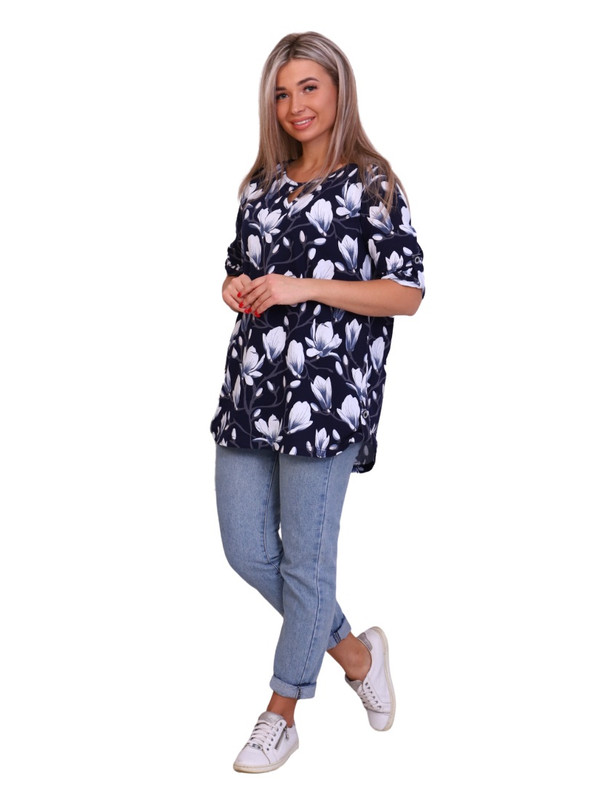 

Блуза женская New Life jersey 102-115 черная 48 RU, 102-115