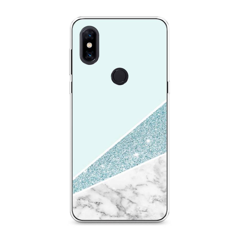 

Чехол Awog на Xiaomi Mi Mix 3 "Мрамор с голубыми блестками", Разноцветный, 34950-3