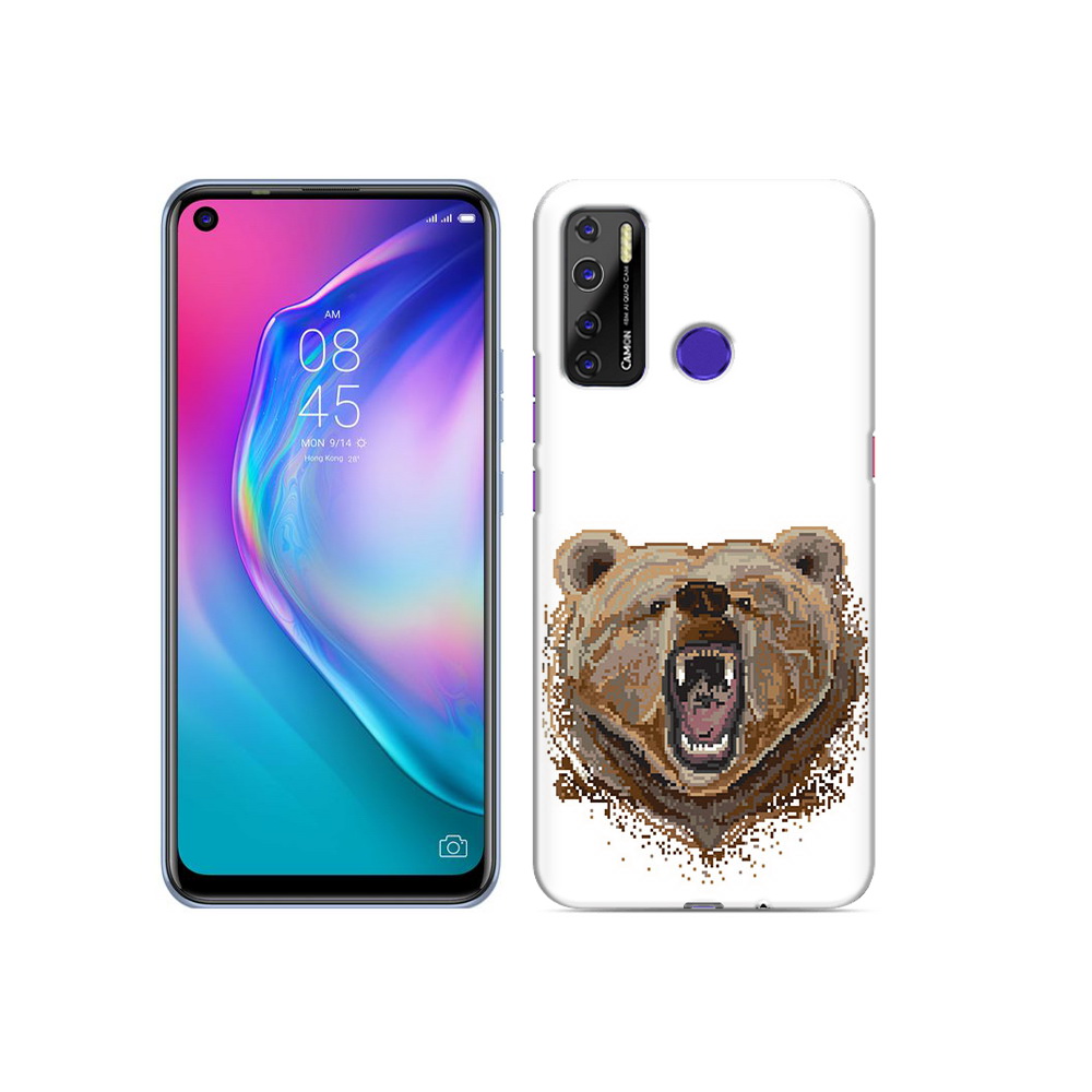 

Чехол MyPads Tocco для Tecno Camon 15 пиксельный медведь, Прозрачный, Tocco