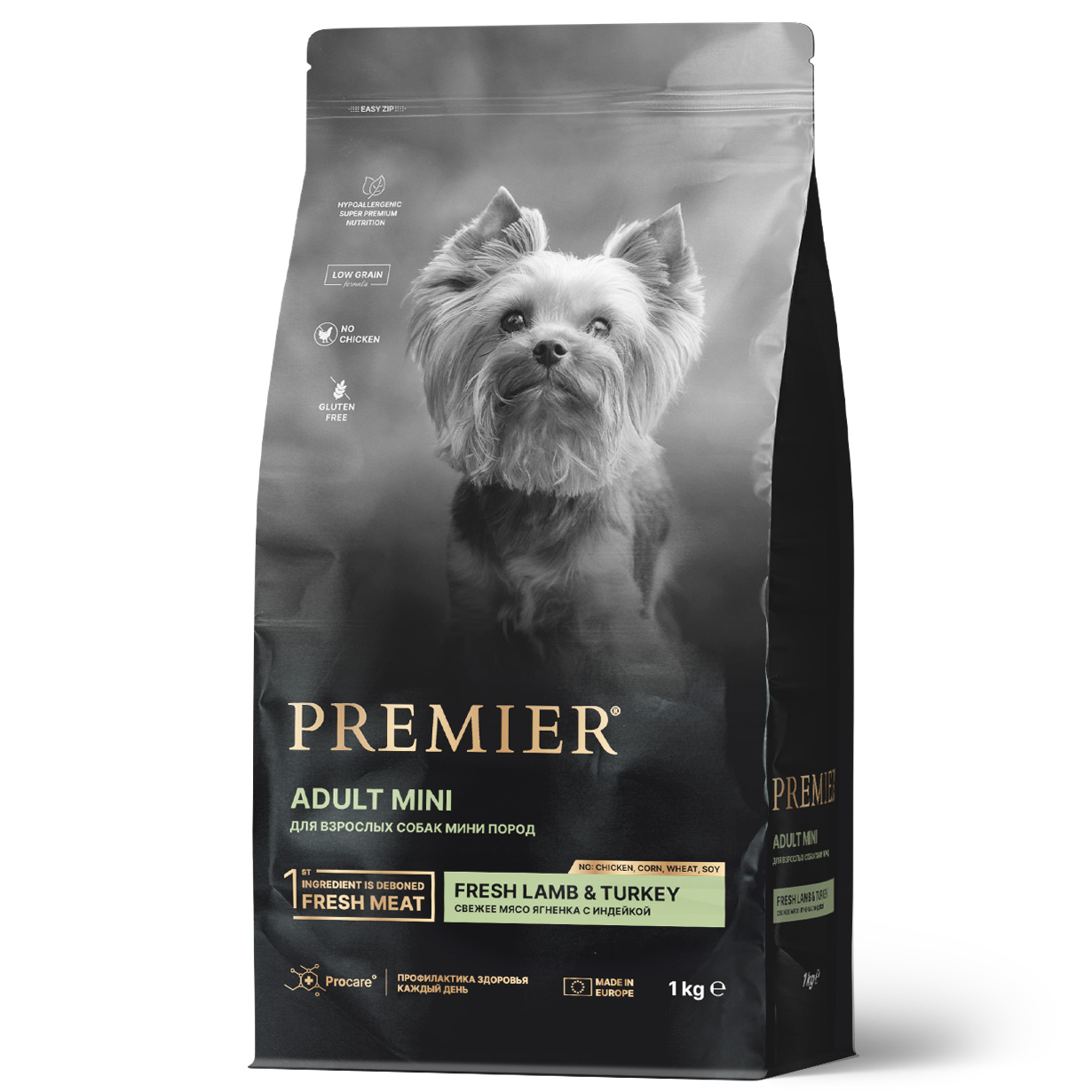 Сухой корм Premier Dog Lamb & Turkey Mini ягненок и индейка, для собак мелких пород, 1 кг