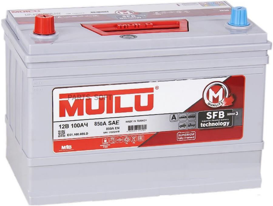 

Аккумулятор mutlu sfb jis 100 а/ч прямая l+ 306x175x224 en850 а